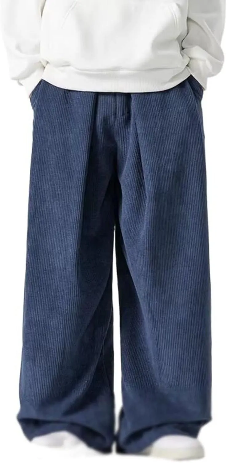 Autumn Men Corduroy Harem Pants Male Wide-Leg Casual Harajuku Loose Sweatpants Straight Pants Streetwear Trousers