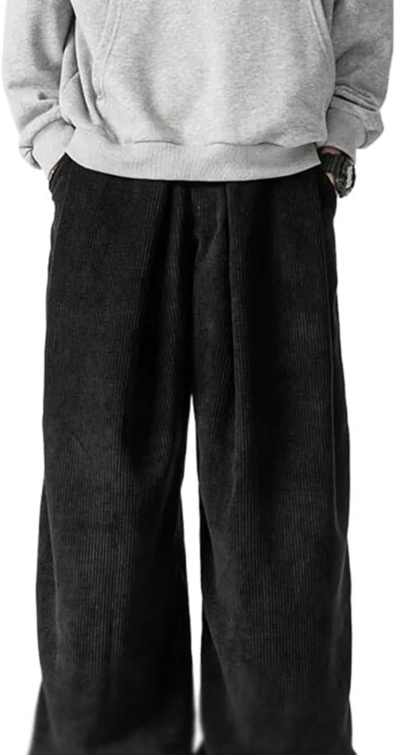 Autumn Men Corduroy Harem Pants Male Wide-Leg Casual Harajuku Loose Sweatpants Straight Pants Streetwear Trousers