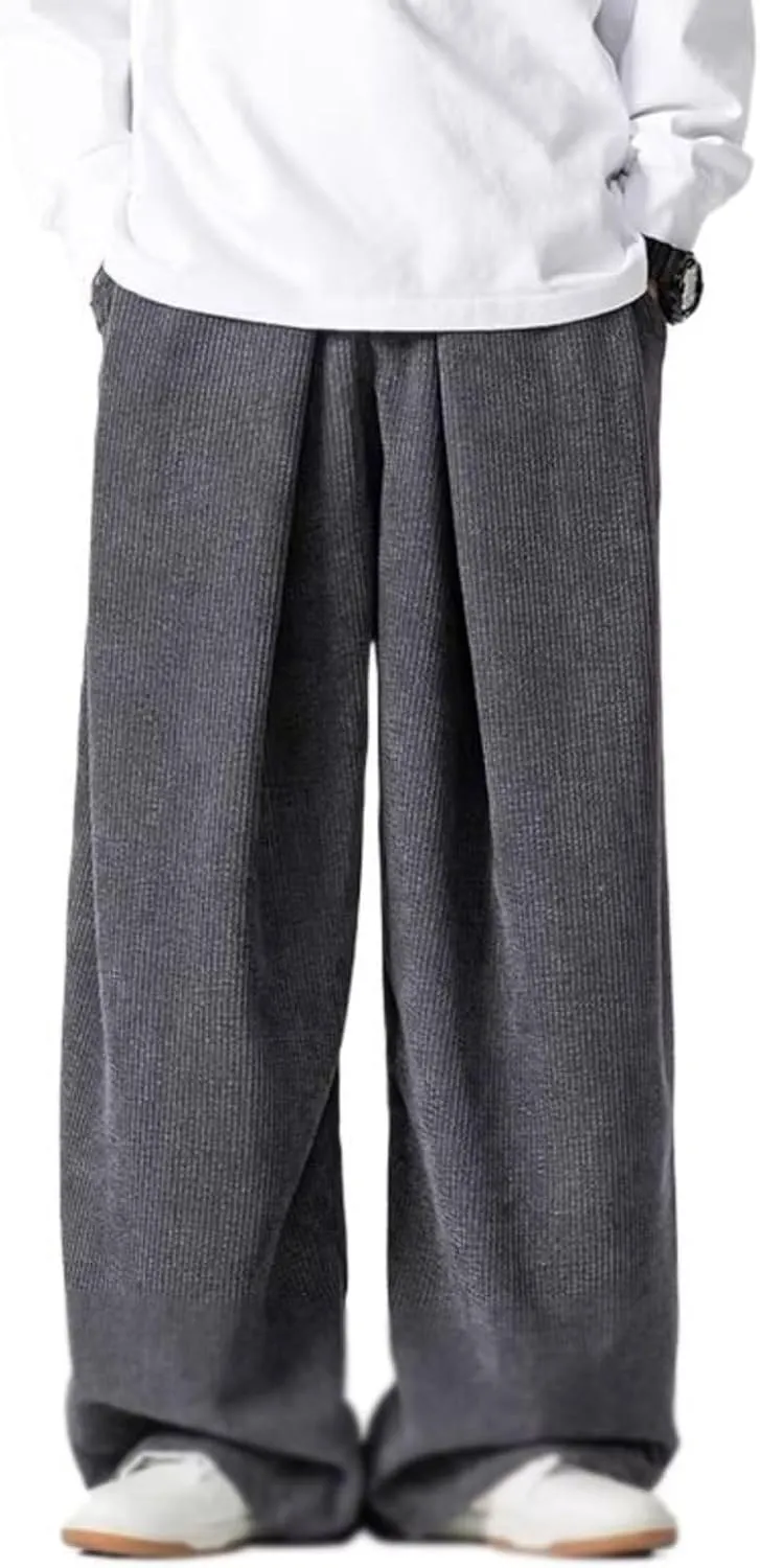 Autumn Men Corduroy Harem Pants Male Wide-Leg Casual Harajuku Loose Sweatpants Straight Pants Streetwear Trousers