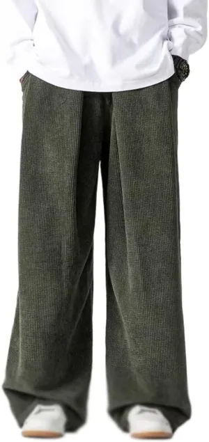Autumn Men Corduroy Harem Pants Male Wide-Leg Casual Harajuku Loose Sweatpants Straight Pants Streetwear Trousers