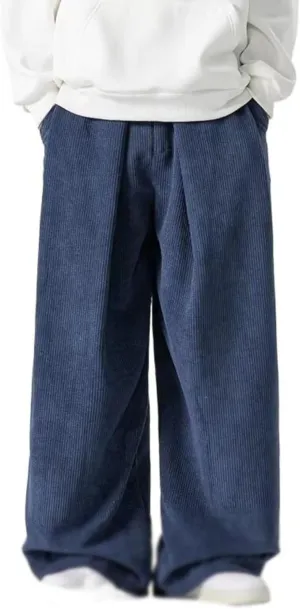 Autumn Men Corduroy Harem Pants Male Wide-Leg Casual Harajuku Loose Sweatpants Straight Pants Streetwear Trousers