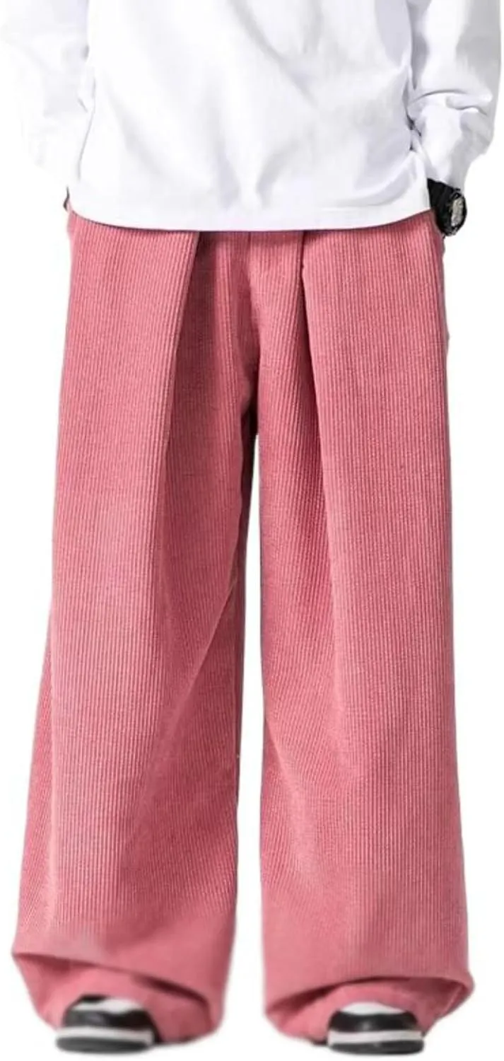 Autumn Men Corduroy Harem Pants Male Wide-Leg Casual Harajuku Loose Sweatpants Straight Pants Streetwear Trousers