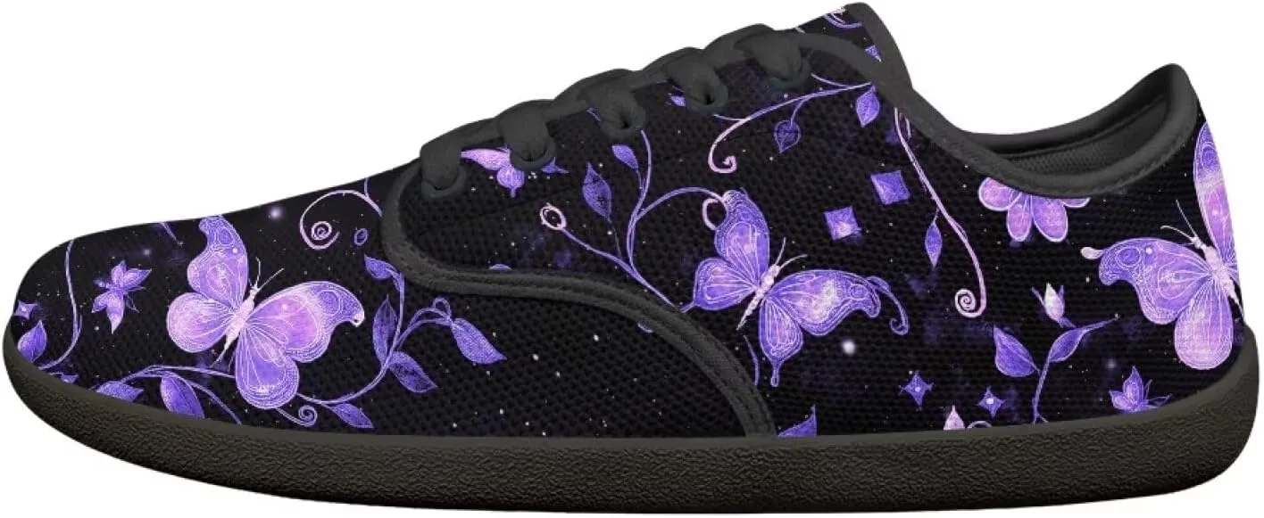 Barefoot Shoes for Women Canvas Comfy Zero Drop Low-Top Breathable Mesh Tennis Shoes Anti-Skid Wide Toe Box Sport Workout Hiking Sneakers for Ladies US 6-13.5