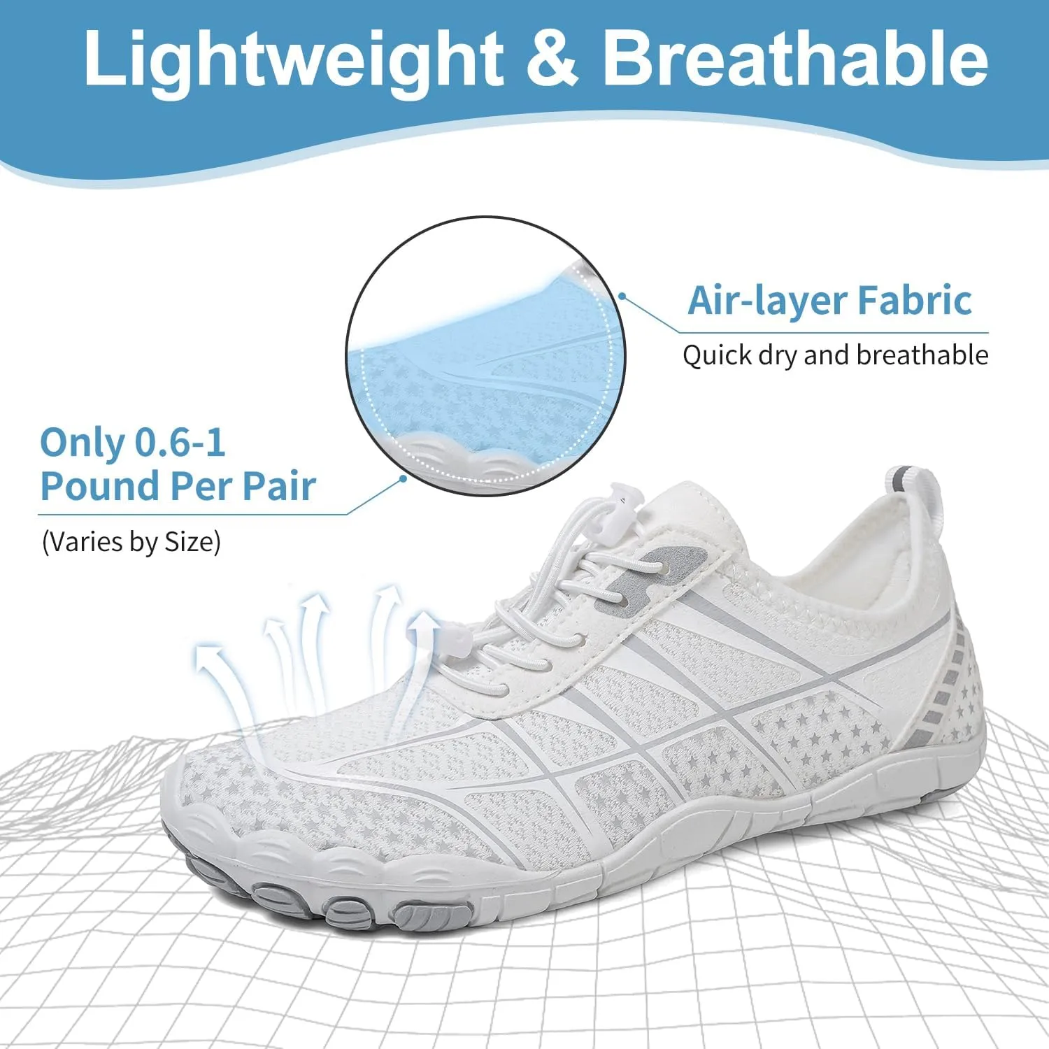 Barefoot Shoes Womens Mens Minimalist Breathable Non-Slip Wide Toe Quick Dry Water Hiking Walking Shoes Athletic Footwear