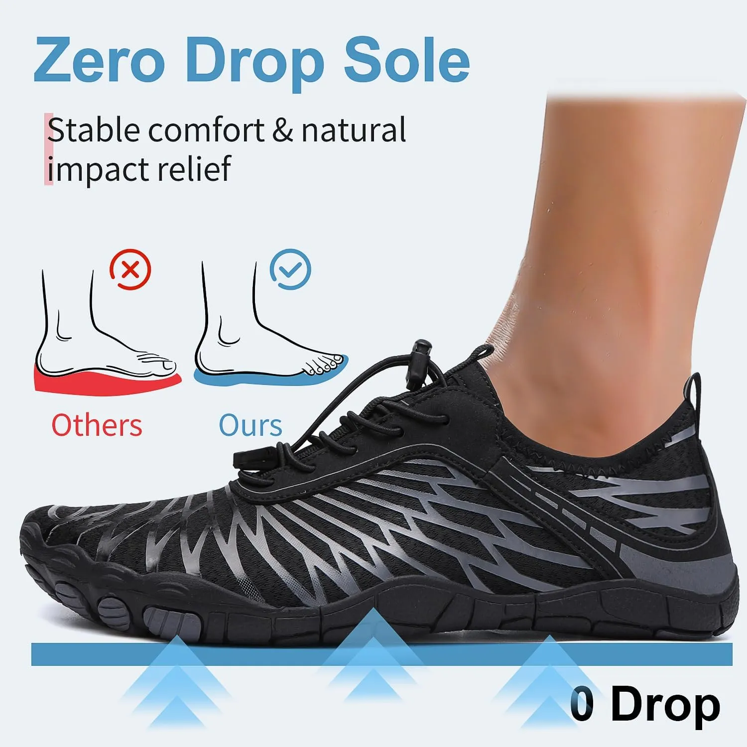 Barefoot Shoes Womens Mens Minimalist Breathable Non-Slip Wide Toe Quick Dry Water Hiking Walking Shoes Athletic Footwear
