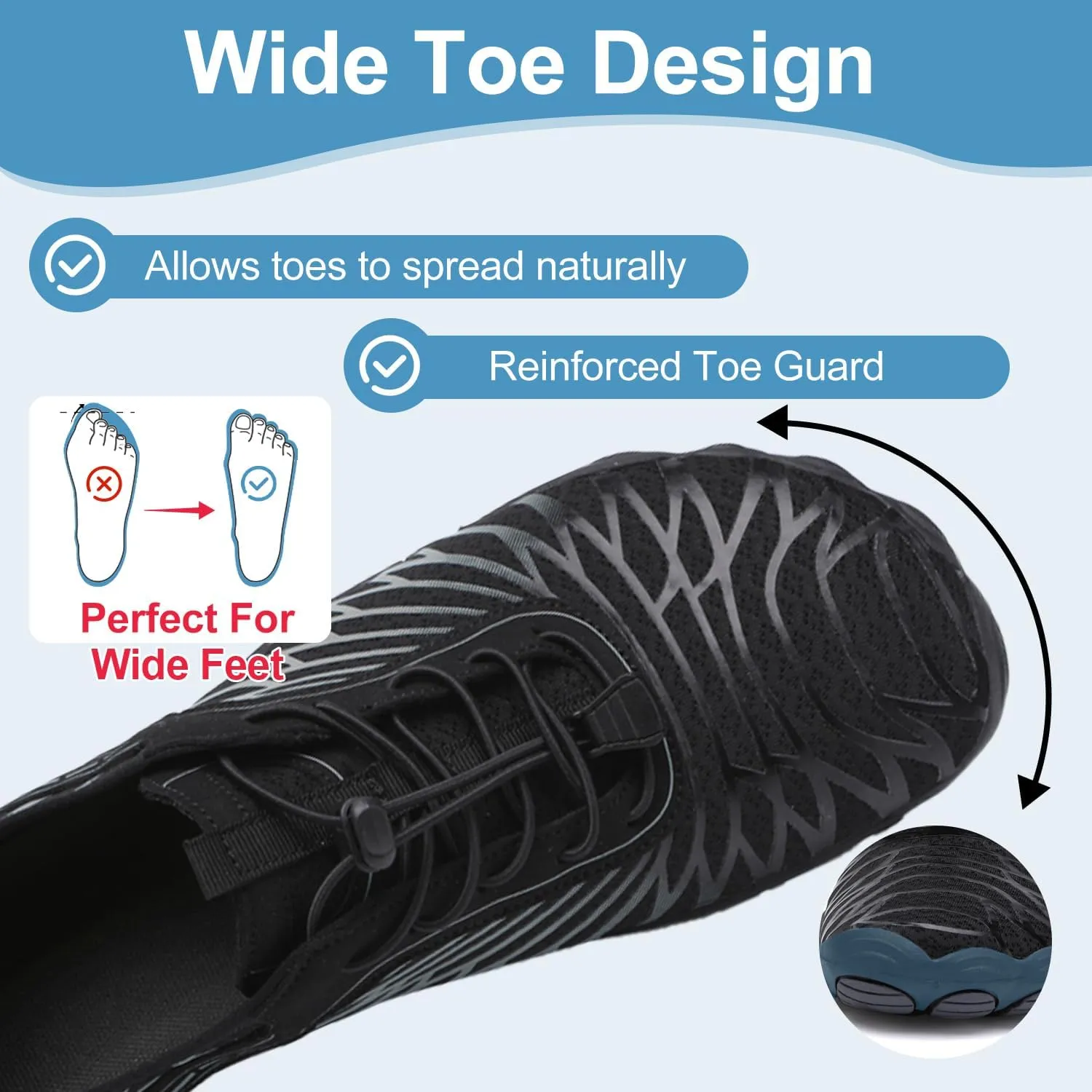 Barefoot Shoes Womens Mens Minimalist Breathable Non-Slip Wide Toe Quick Dry Water Hiking Walking Shoes Athletic Footwear