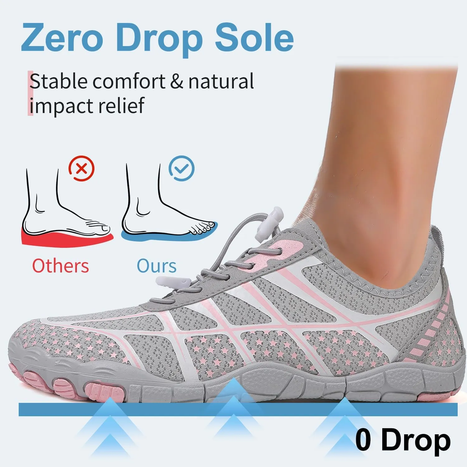 Barefoot Shoes Womens Mens Minimalist Breathable Non-Slip Wide Toe Quick Dry Water Hiking Walking Shoes Athletic Footwear