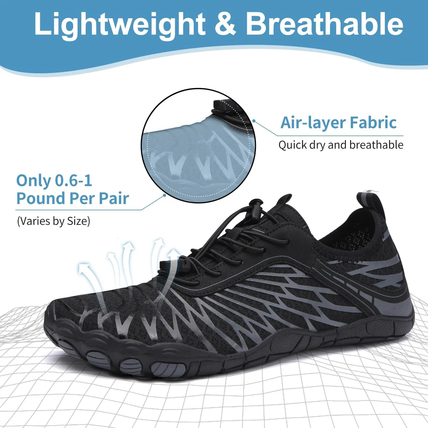 Barefoot Shoes Womens Mens Minimalist Breathable Non-Slip Wide Toe Quick Dry Water Hiking Walking Shoes Athletic Footwear