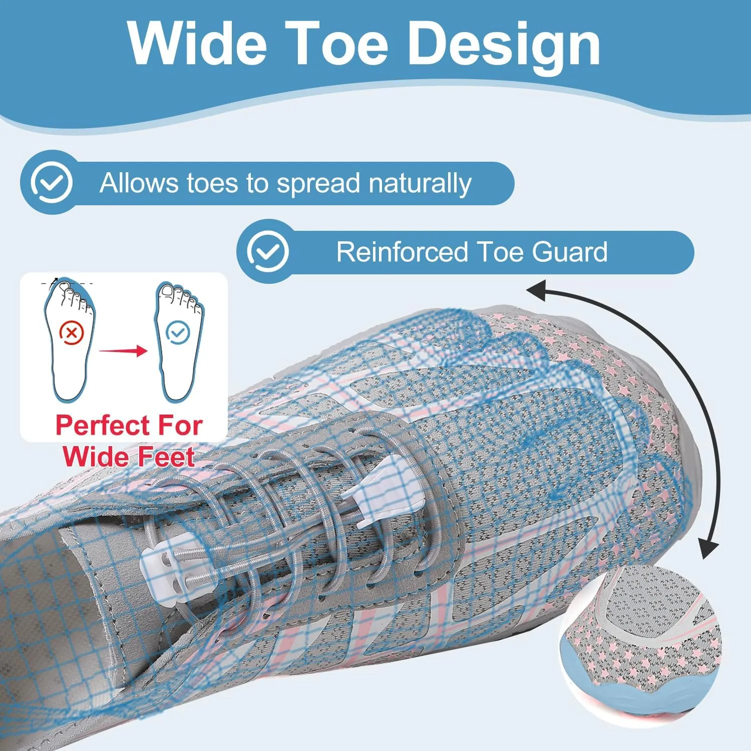 Barefoot Shoes Womens Mens Minimalist Breathable Non-Slip Wide Toe Quick Dry Water Hiking Walking Shoes Athletic Footwear