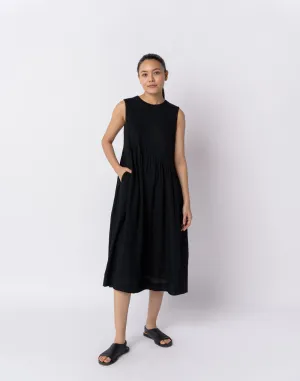 Black cotton minimal dress - Black