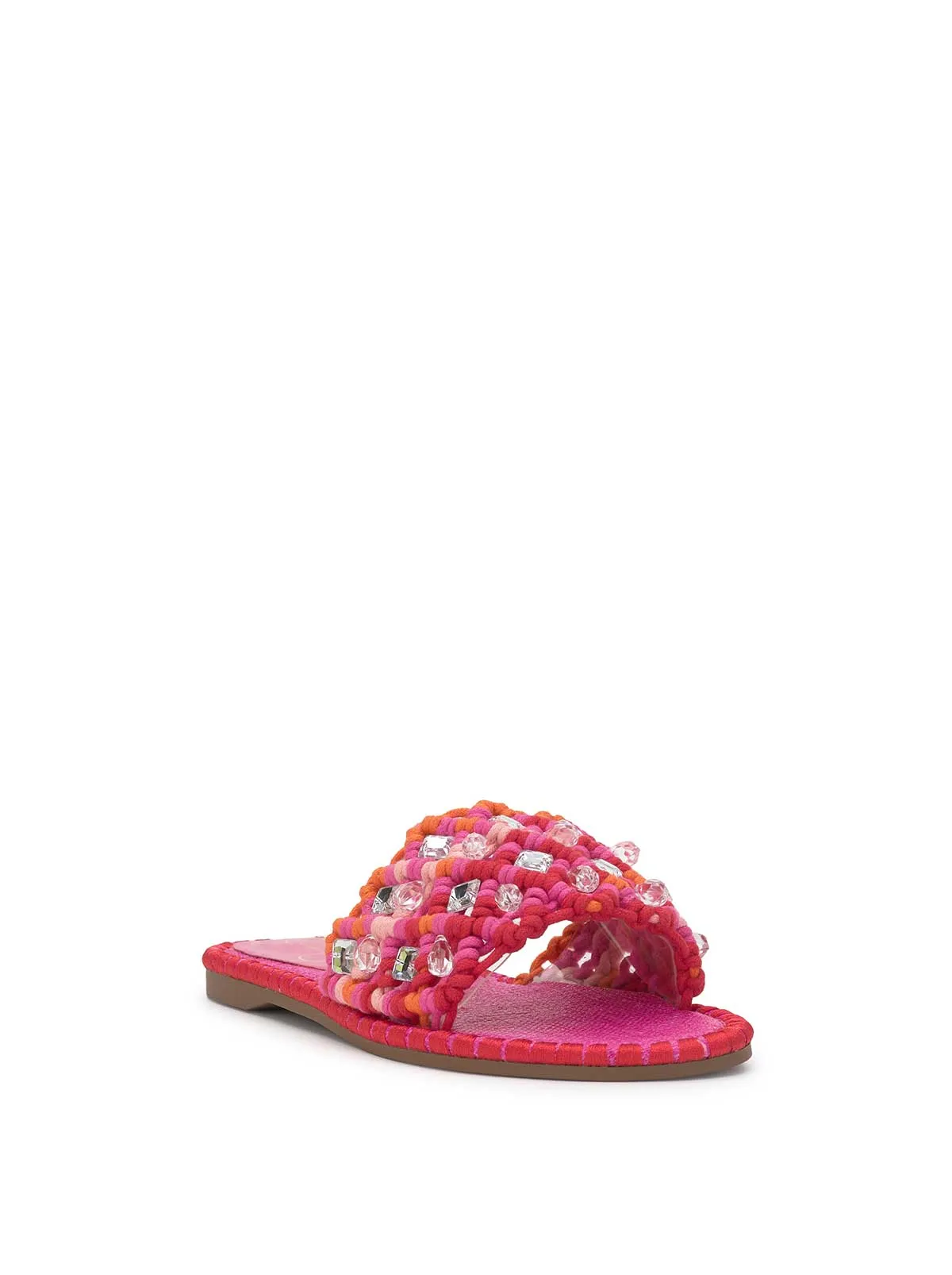 Brennara Flat Sandal in Bright Orchid