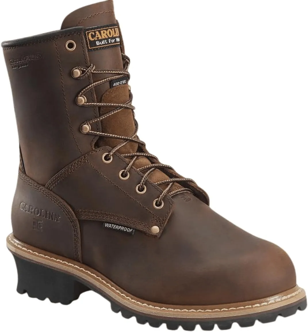 Carolina Elm 8" Internal Metguard Insulated Waterproof Steel Toe Work Boots for Men - 600G Thinsulate, with Oil & Slip Resistant Outsole, EH-Rated