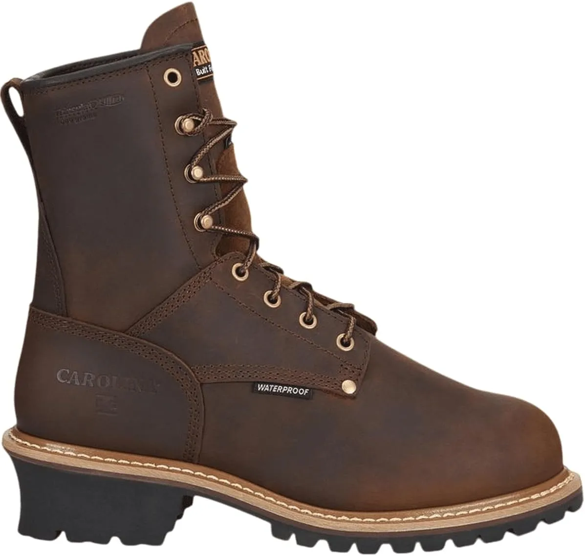 Carolina Elm 8" Internal Metguard Insulated Waterproof Steel Toe Work Boots for Men - 600G Thinsulate, with Oil & Slip Resistant Outsole, EH-Rated