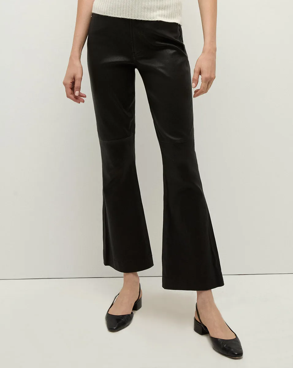 Carson Leather Kick-Flare Pant