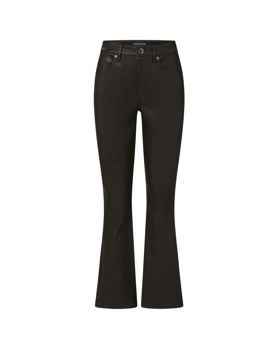 Carson Leather Kick-Flare Pant