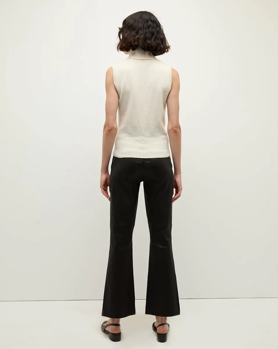 Carson Leather Kick-Flare Pant