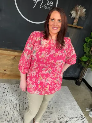 Curvy Floral Elegance Blouse