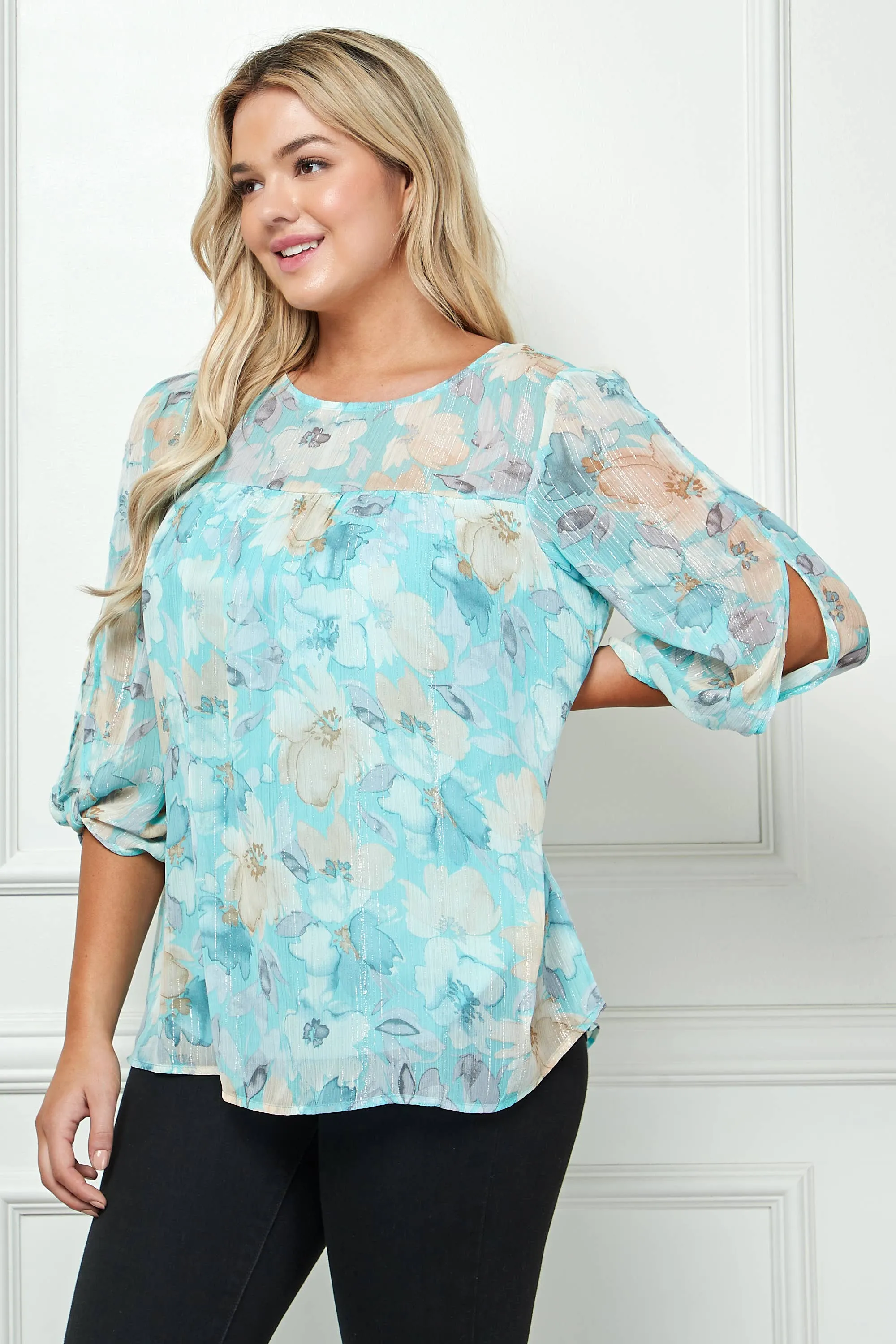 Curvy Floral Elegance Blouse