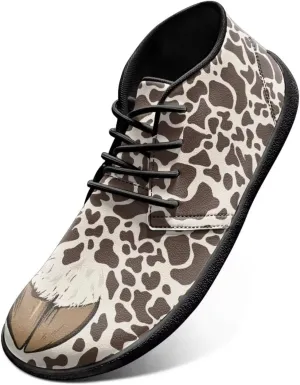 Jeiento Fish Scale Print Mens Barefoot Walking Shoes with Rubber Sole Zero Drop Sole