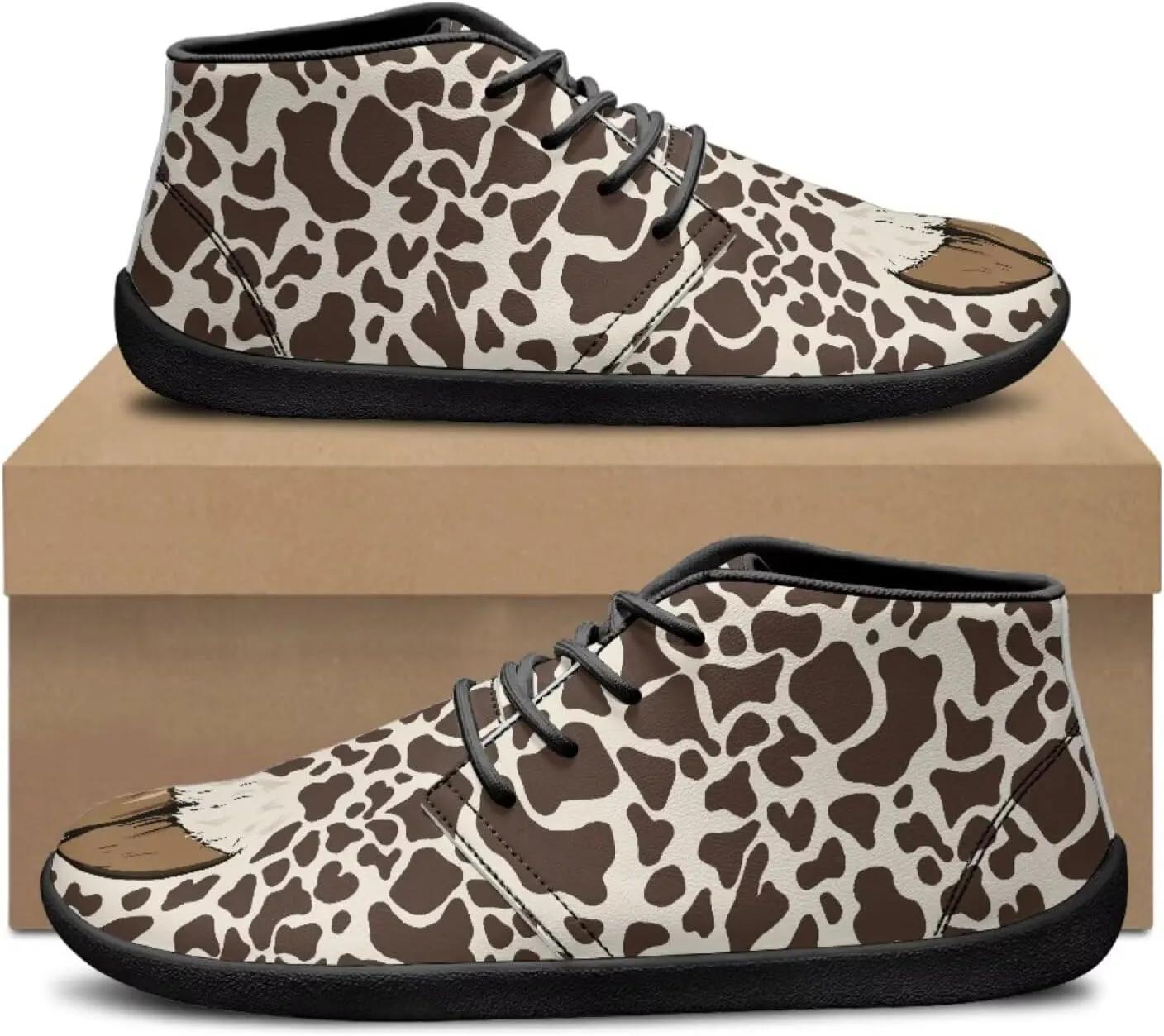 Jeiento Fish Scale Print Mens Barefoot Walking Shoes with Rubber Sole Zero Drop Sole