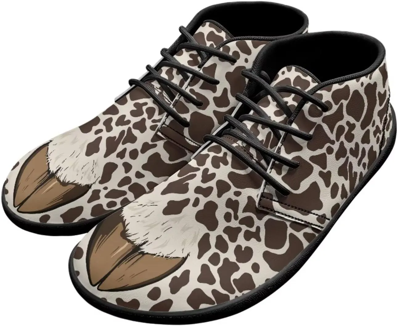 Jeiento Fish Scale Print Mens Barefoot Walking Shoes with Rubber Sole Zero Drop Sole