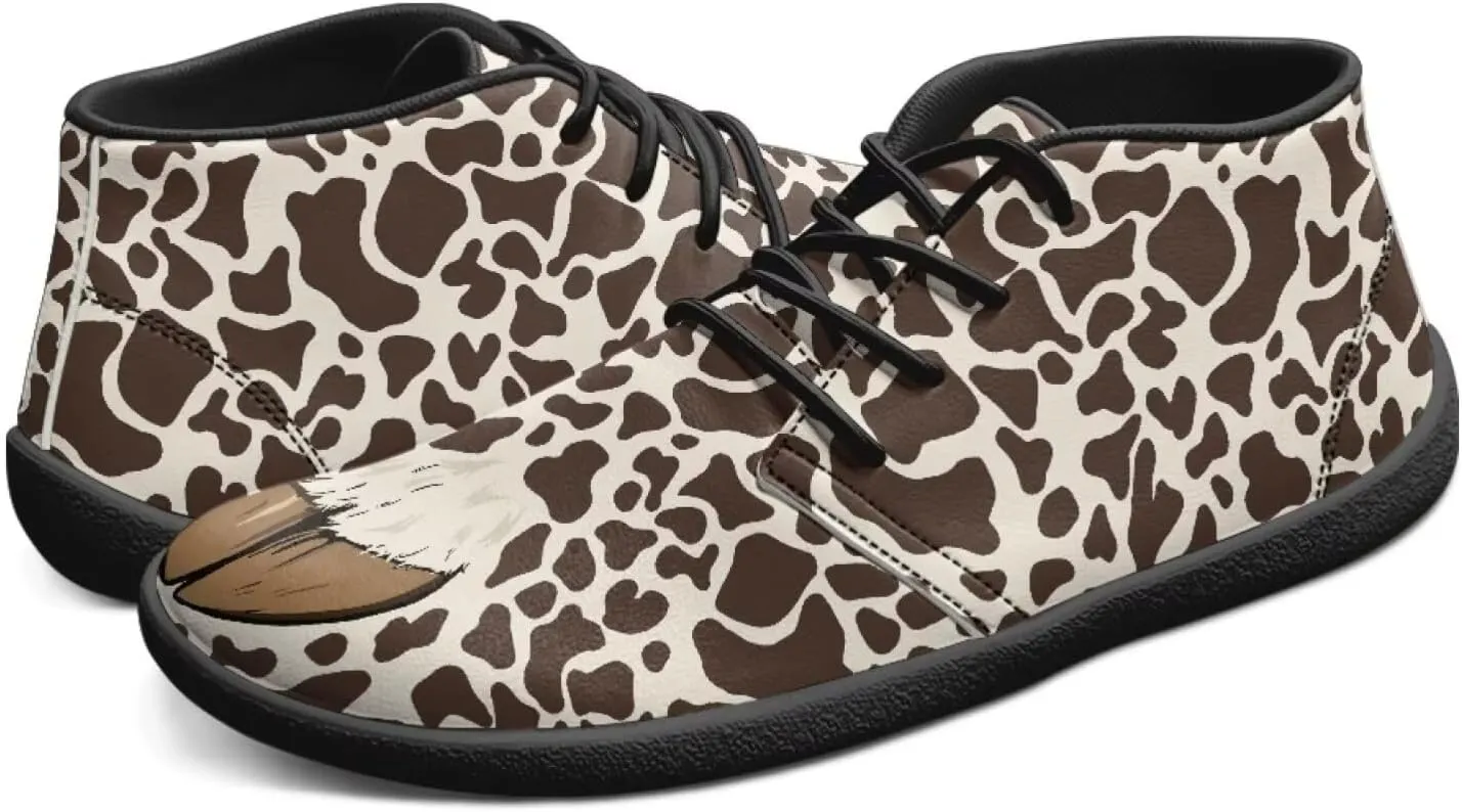 Jeiento Fish Scale Print Mens Barefoot Walking Shoes with Rubber Sole Zero Drop Sole