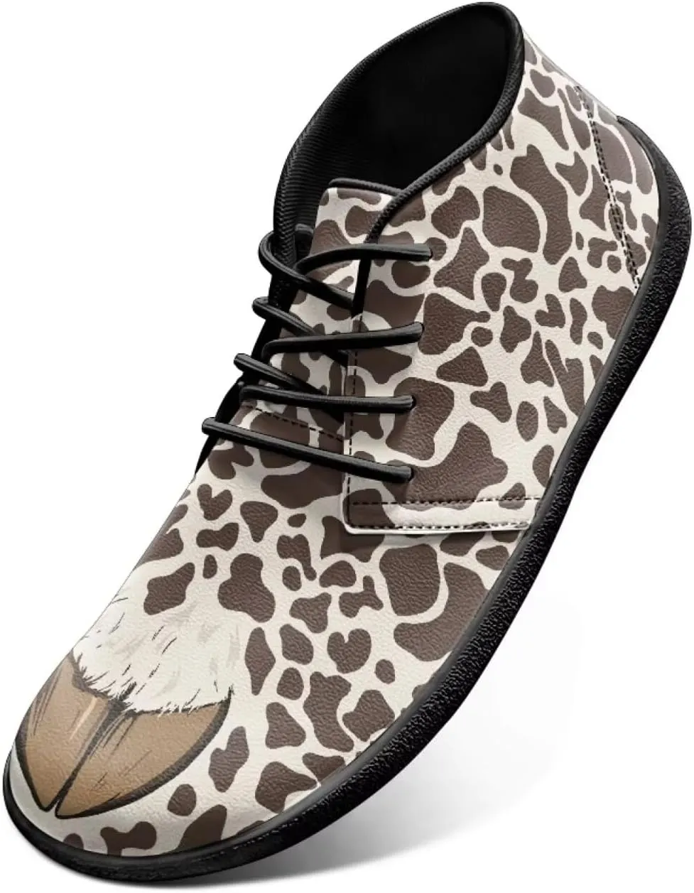 Jeiento Fish Scale Print Mens Barefoot Walking Shoes with Rubber Sole Zero Drop Sole