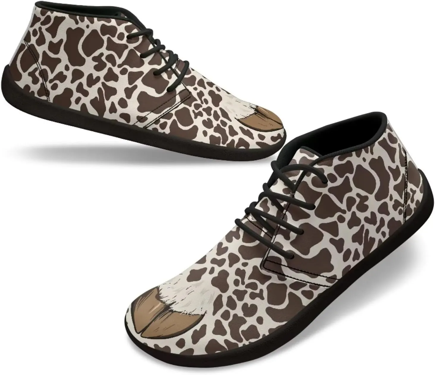 Jeiento Fish Scale Print Mens Barefoot Walking Shoes with Rubber Sole Zero Drop Sole