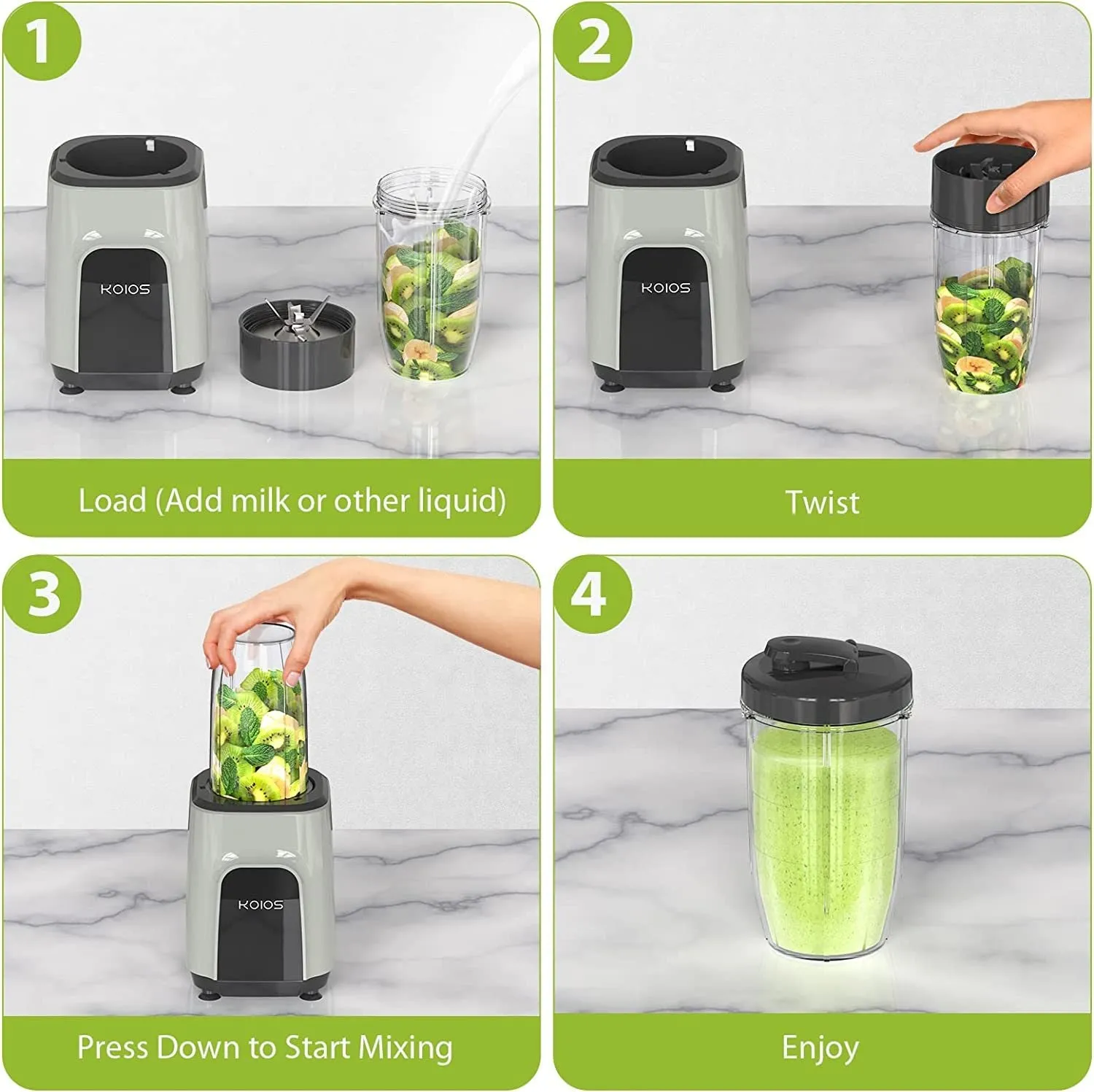 KOIOS 850W Countertop Blenders, Blender Set