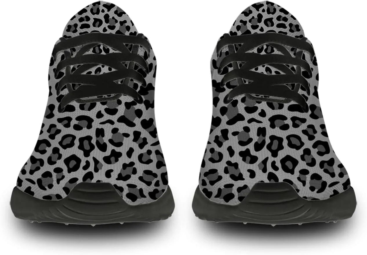 Leopard Cheetah Print Shoes Woman Tennis Shoes Athletic Running Shoes Soft Lightweight Walking Sneakers Gifts for Ladies Girls