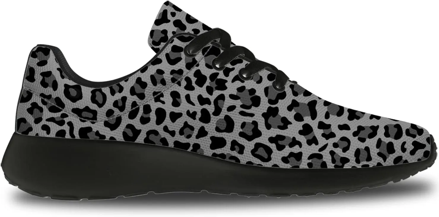 Leopard Cheetah Print Shoes Woman Tennis Shoes Athletic Running Shoes Soft Lightweight Walking Sneakers Gifts for Ladies Girls