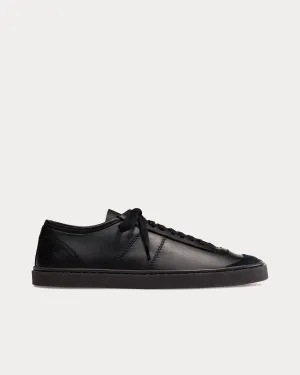 Linoleum Basic Lace Up Black Low Top Sneakers