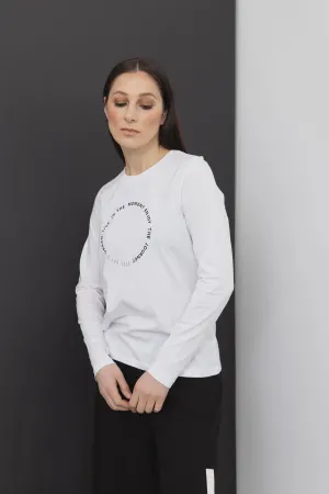 Live in the moment LS tee/White & Black
