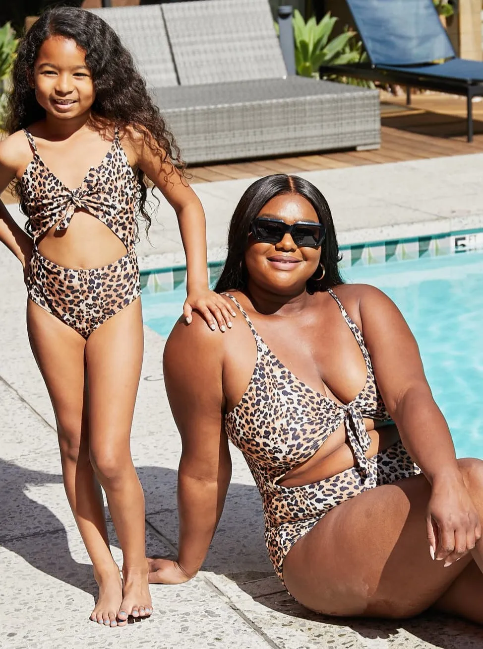 LOST AT SEA CUTOUT ONE-PIECE SWIM SUIT ADULT (MOMMY & ME STYLE)