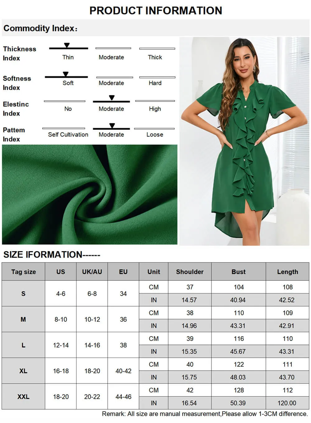 Lotus Leaf Lace Button Down Shirt Dress