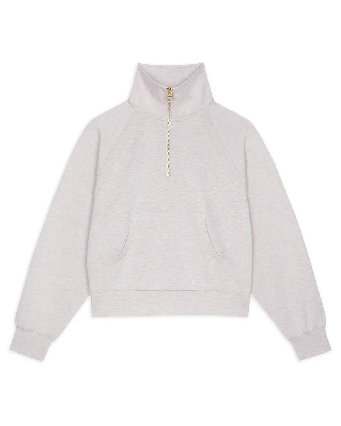 LuxeComfort Scuba Half-Zip Sweatshirt - Beige Marl