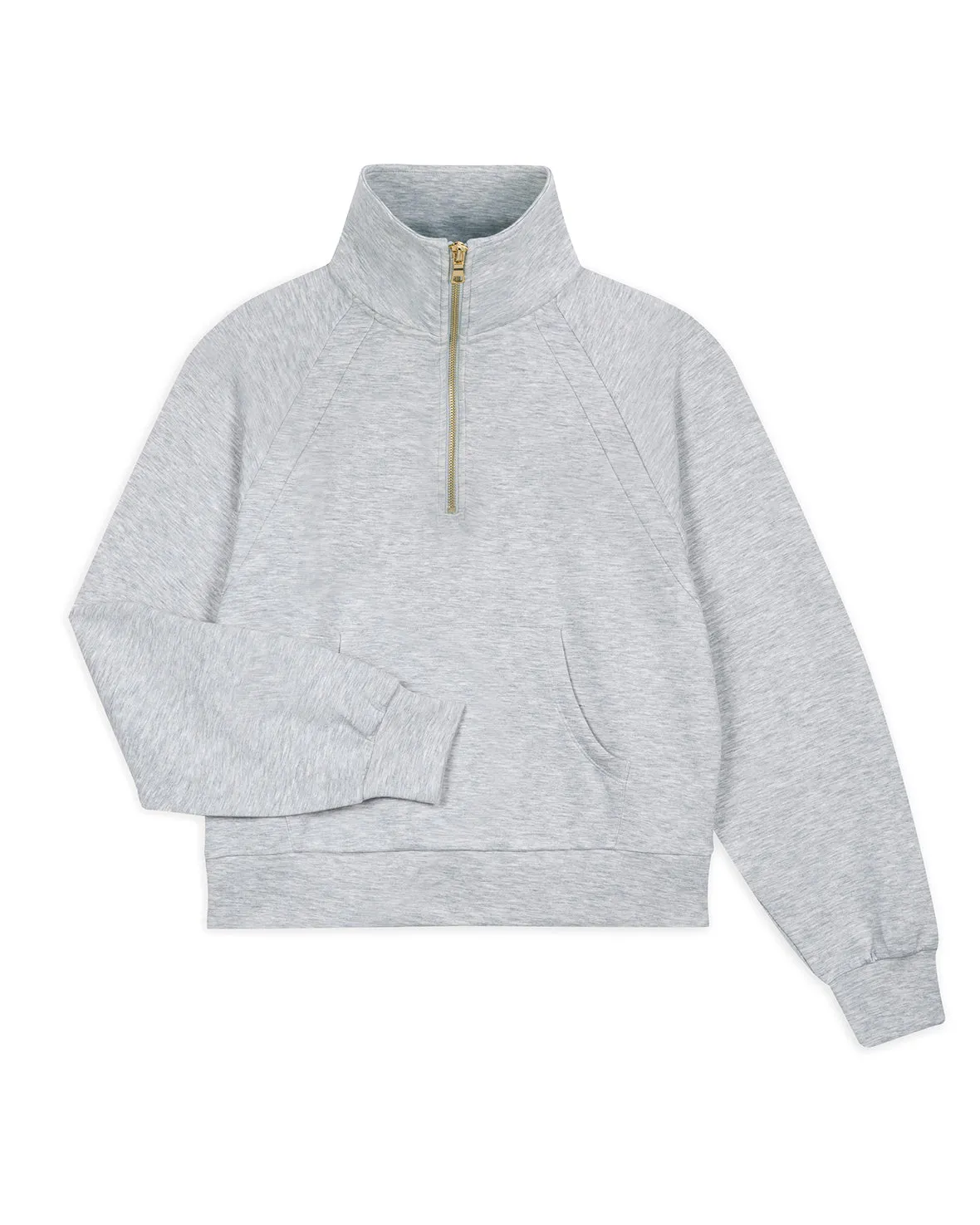 LuxeComfort Scuba Half-Zip Sweatshirt - Grey Marl