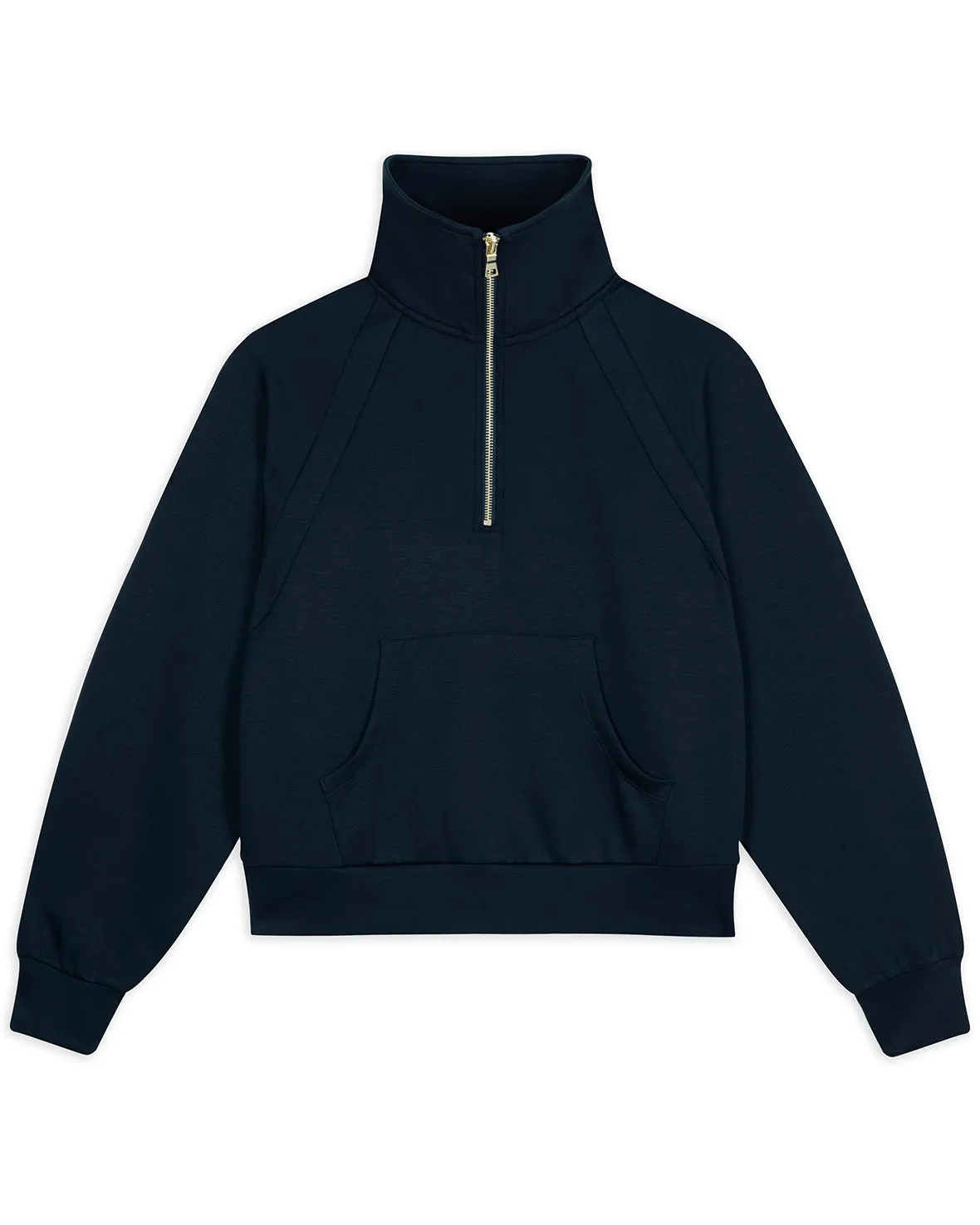 LuxeComfort Scuba Half-Zip Sweatshirt - Navy