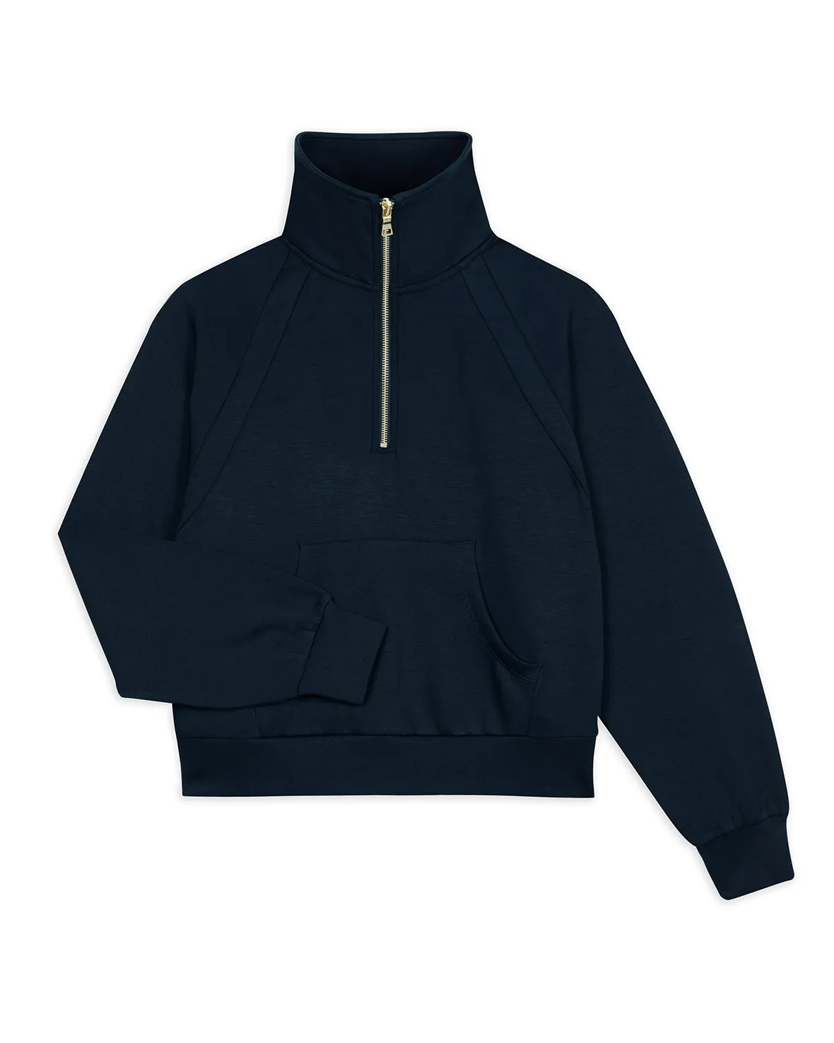 LuxeComfort Scuba Half-Zip Sweatshirt - Navy