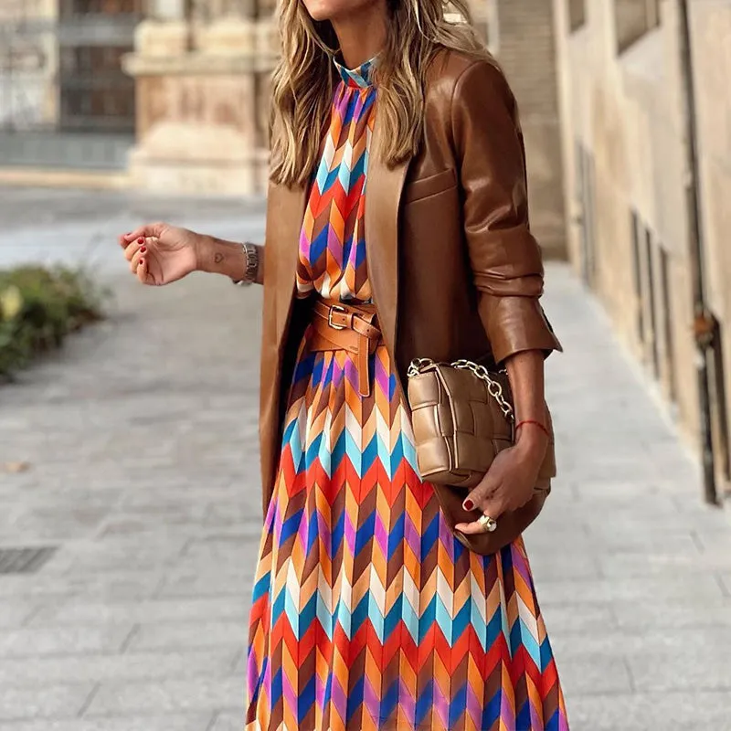 Marisol - Bold Geometric Print Dress