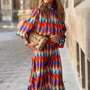 Marisol - Bold Geometric Print Dress