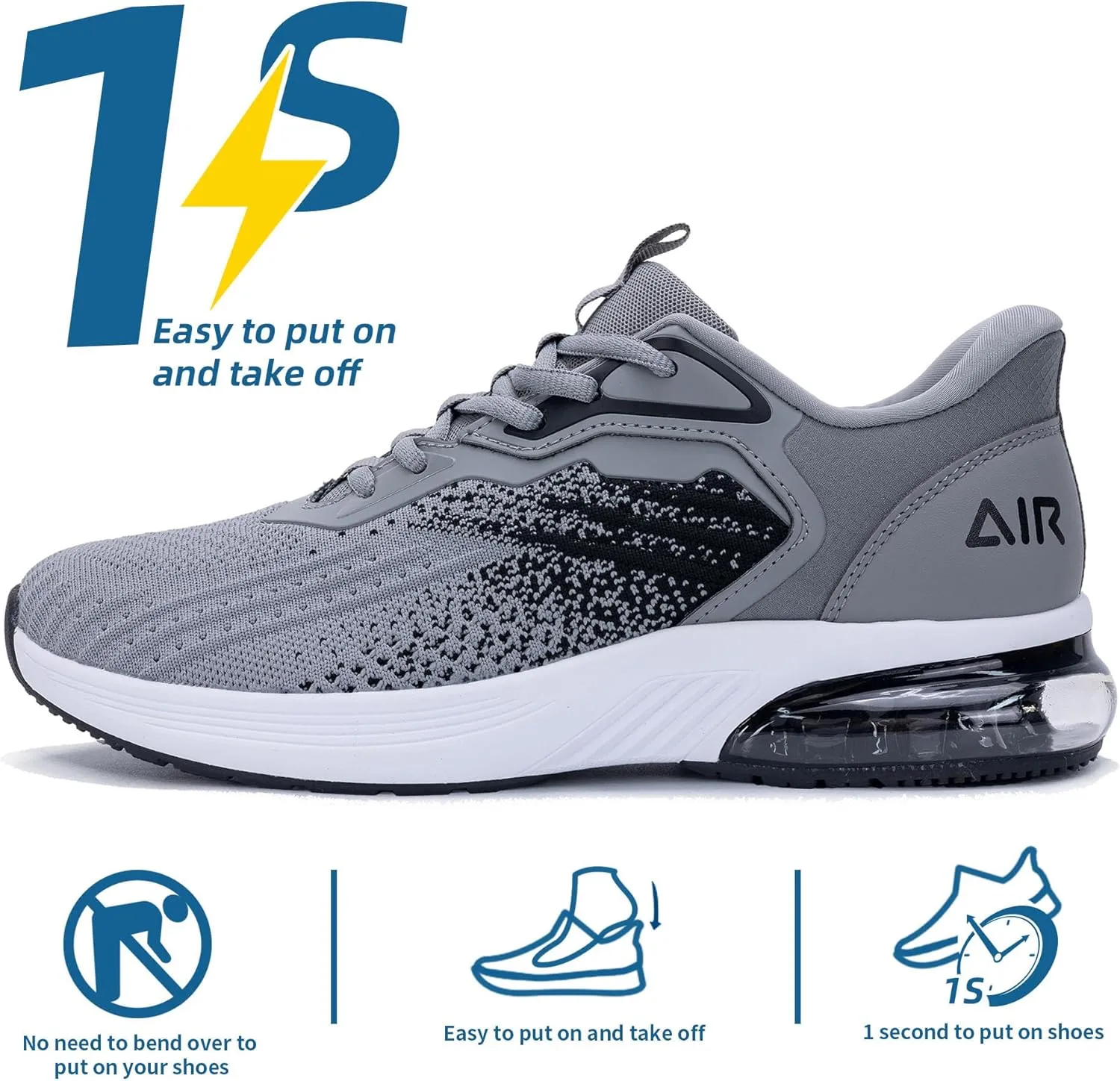 Mens Air Running Shoes Non-slip Tennis Shoes Lightweight Breathable Workout Athletic Sneakers for Jogging Gym