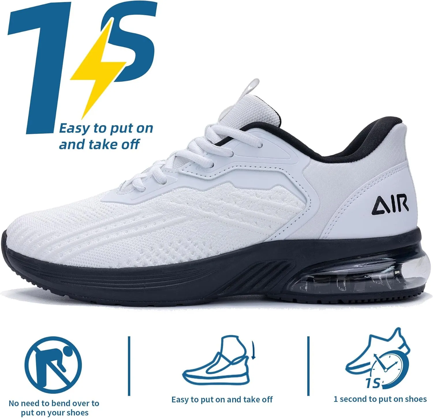 Mens Air Running Shoes Non-slip Tennis Shoes Lightweight Breathable Workout Athletic Sneakers for Jogging Gym