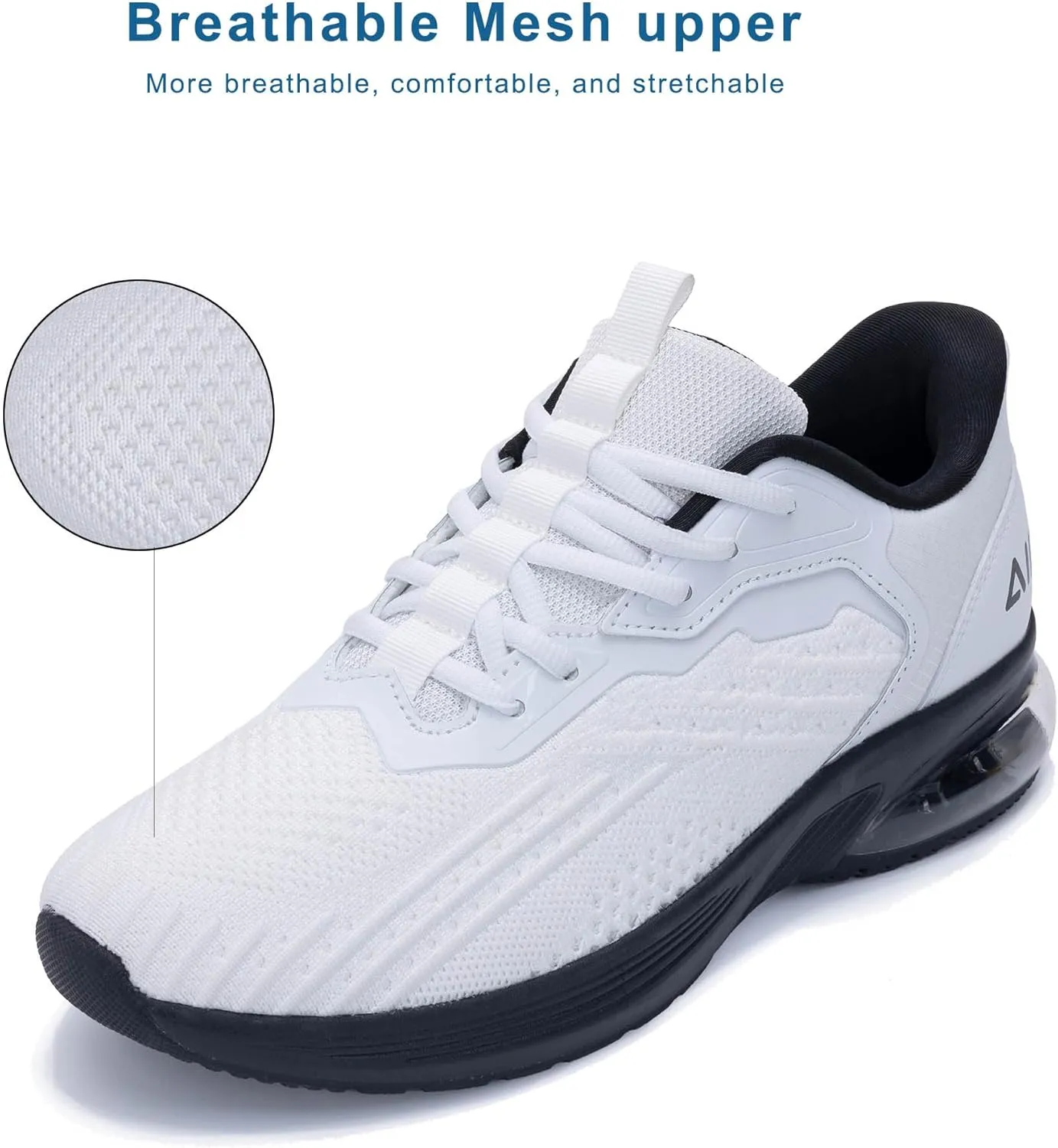 Mens Air Running Shoes Non-slip Tennis Shoes Lightweight Breathable Workout Athletic Sneakers for Jogging Gym