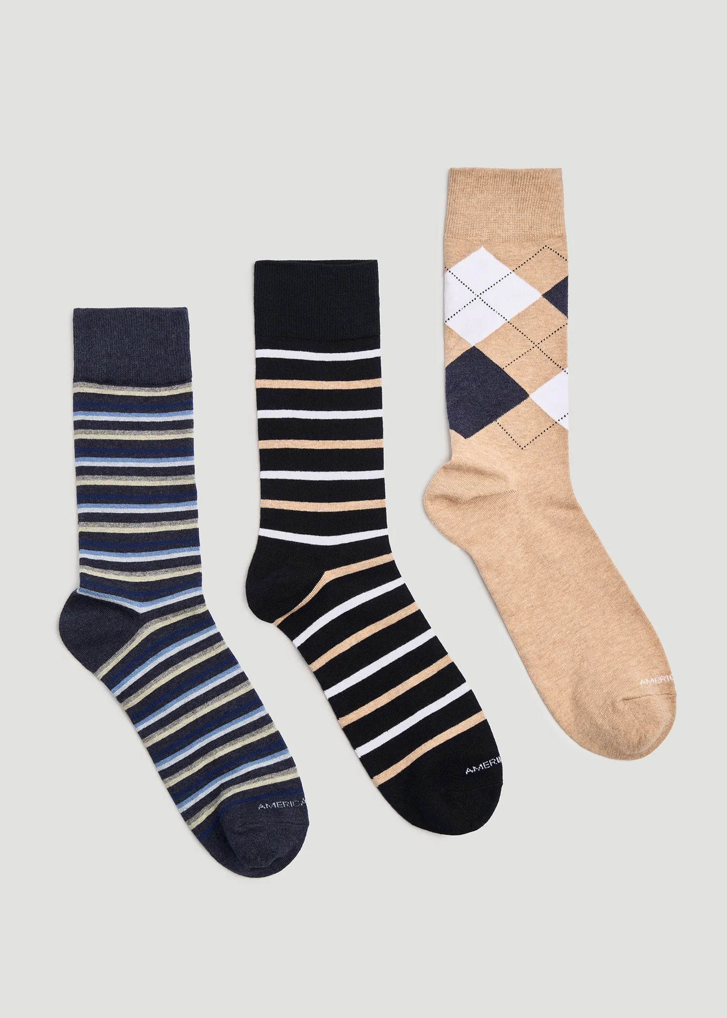Men's Dress Socks Size 14 to 17 | Pack E (3-Pack)