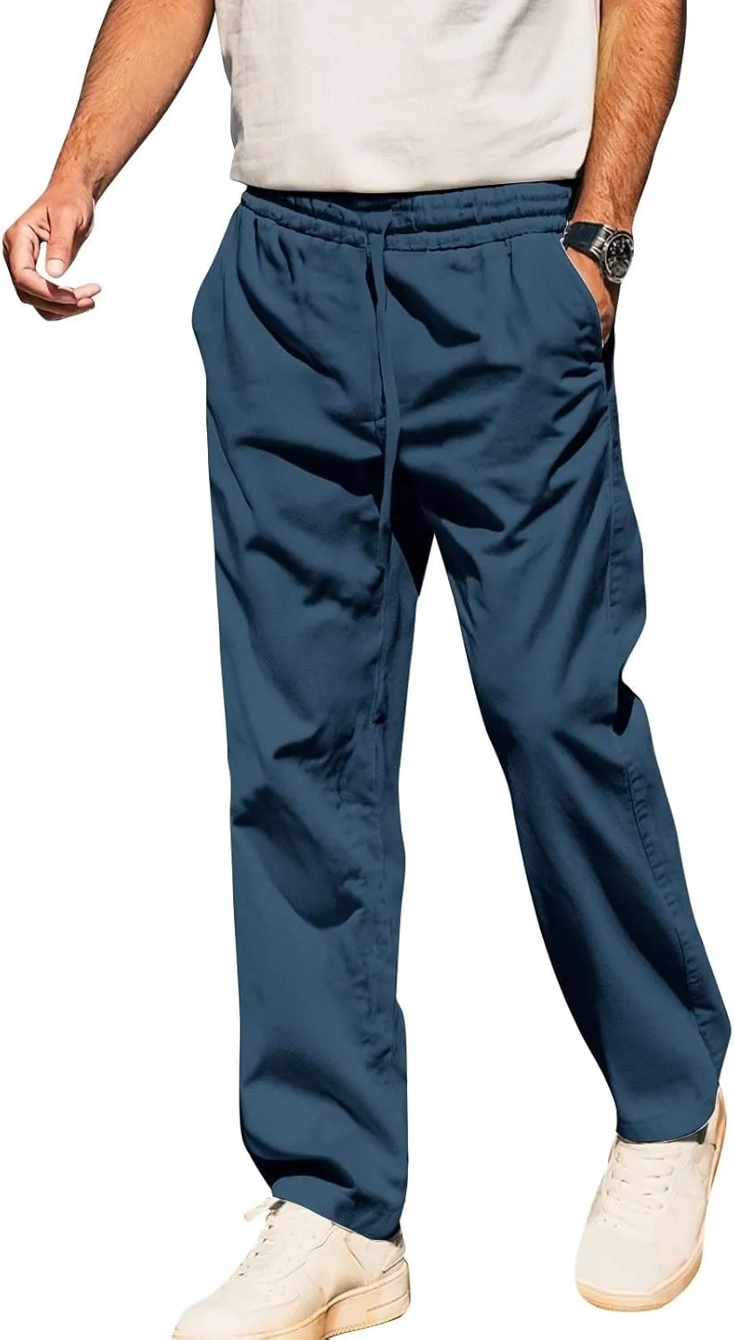 Men's Hip-hop Pants Breathable Linen Loose Casual Daily Sports Home Pants 2025