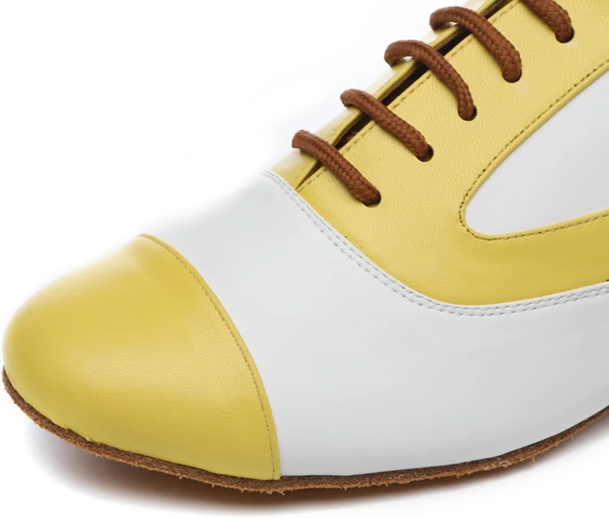 Men's Leather Round Toe Dancing Shoes for Latin Rumba Waltz Tango Performence Ballroom Dance Shoes