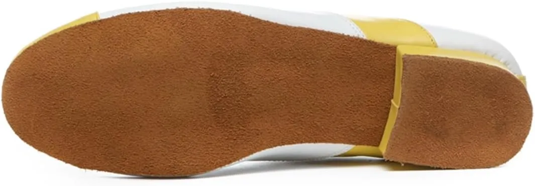 Men's Leather Round Toe Dancing Shoes for Latin Rumba Waltz Tango Performence Ballroom Dance Shoes