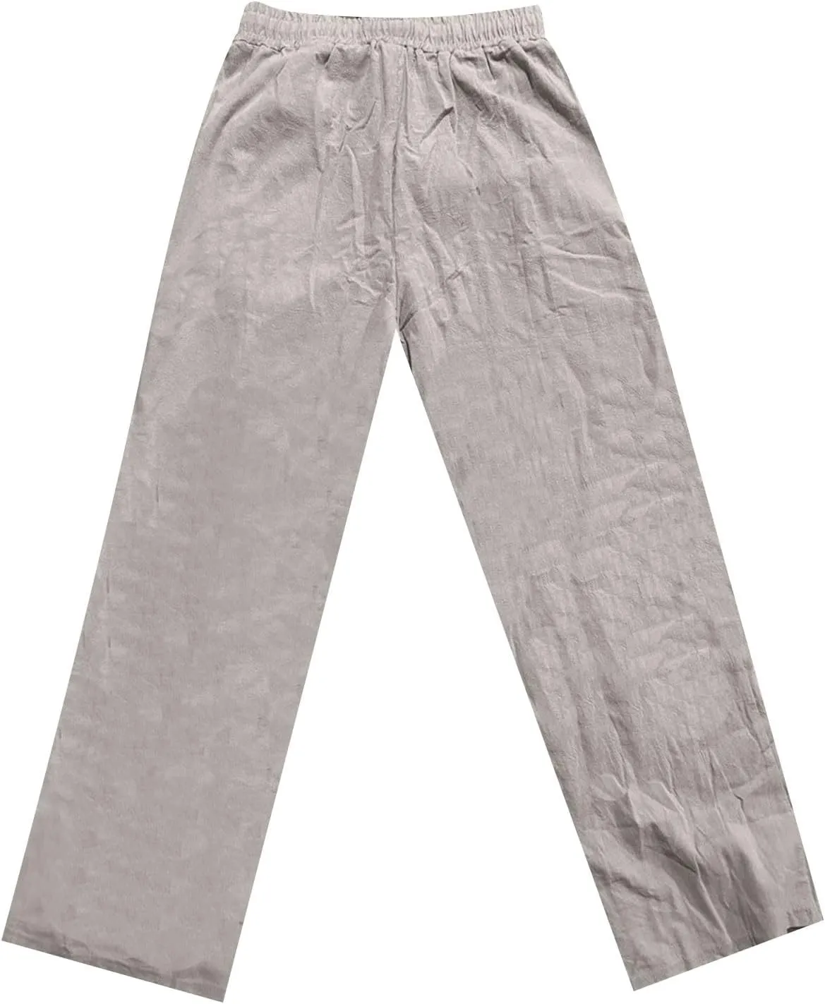 Men's Linen Casual Pants Elastic Waist Drawstring Yoga Beach Summer Pants 2025