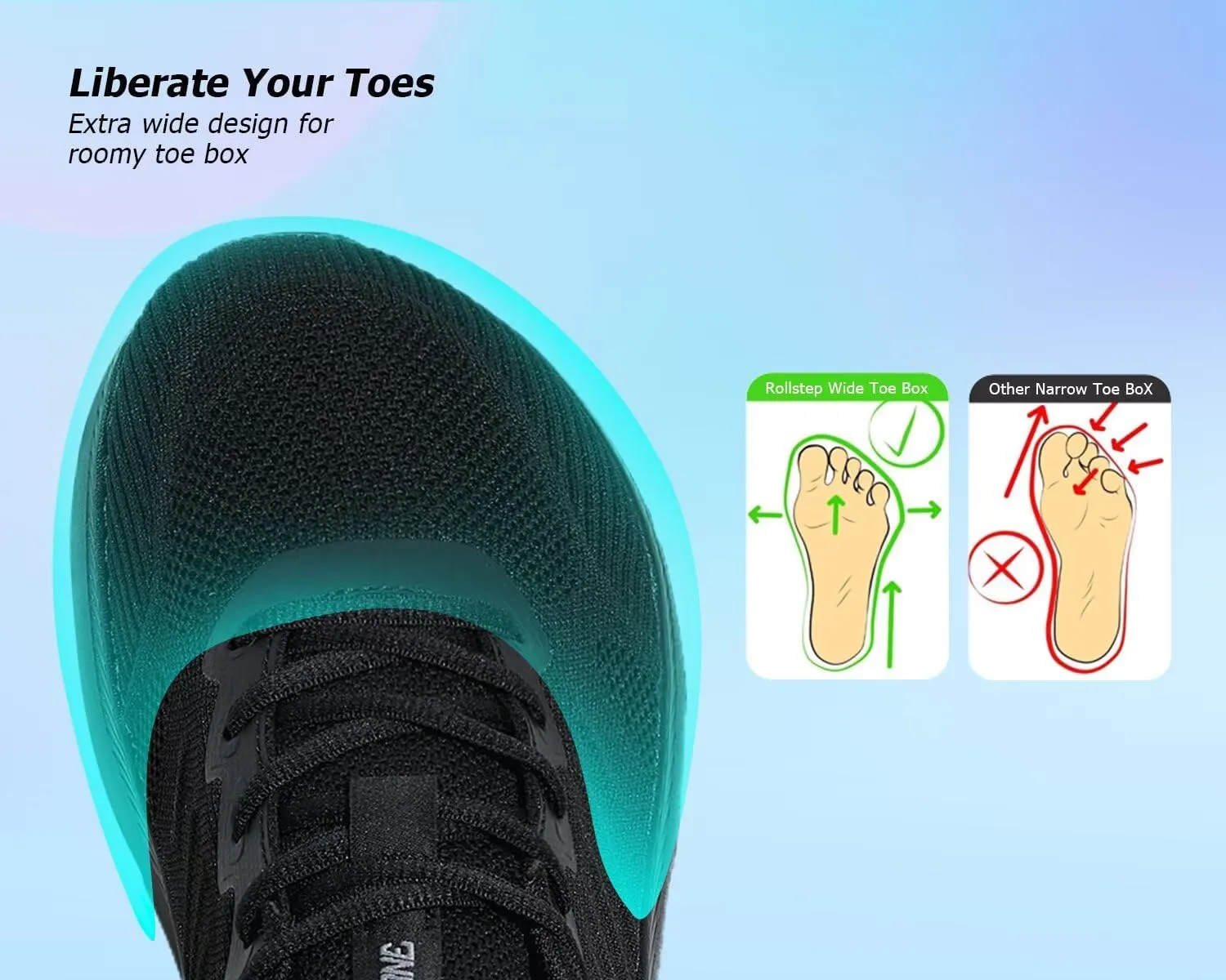 Mens Wide Walking Shoes Soft Sole Non Slip Running Comfortable Tennis Breathable Athletic Gym Workout Sport Sneakers